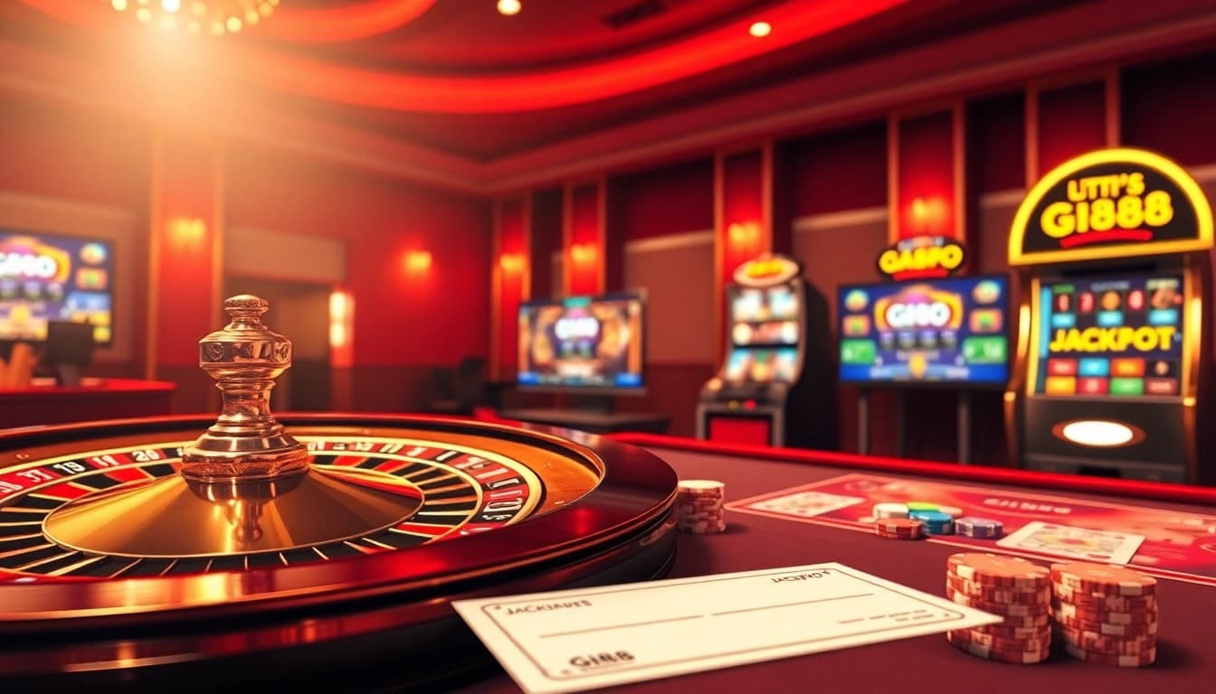 Experience excitement at gi88 with vibrant casino tables and slot machines.