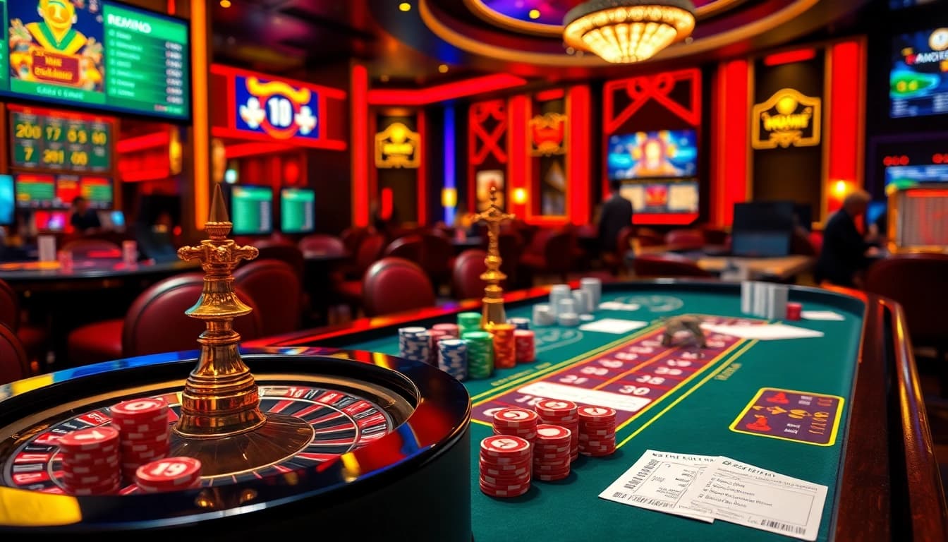 Engaging Lô đề online gameplay with vibrant casino elements and betting actions.