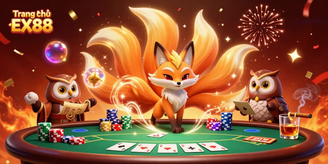 Engage with thrilling poker dynamics at Trang chủ EX88 featuring a nine-tailed fox and wise owl.