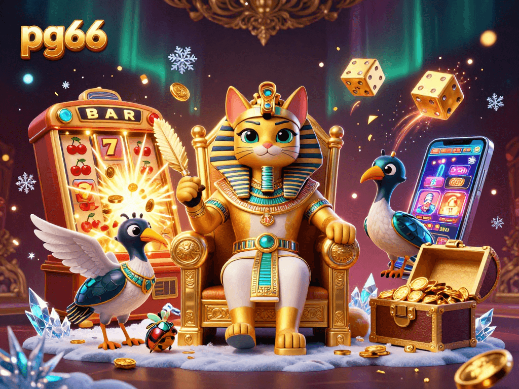 Experience thrilling gaming action with pg66 as pharaoh cat and ibis scribe celebrate jackpots!