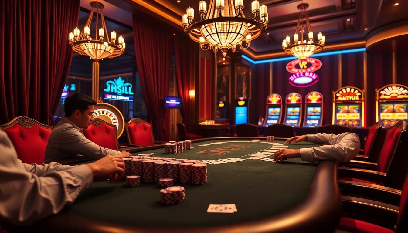 Experience the thrill of mot chill at a high-stakes poker table filled with excitement and elegance.