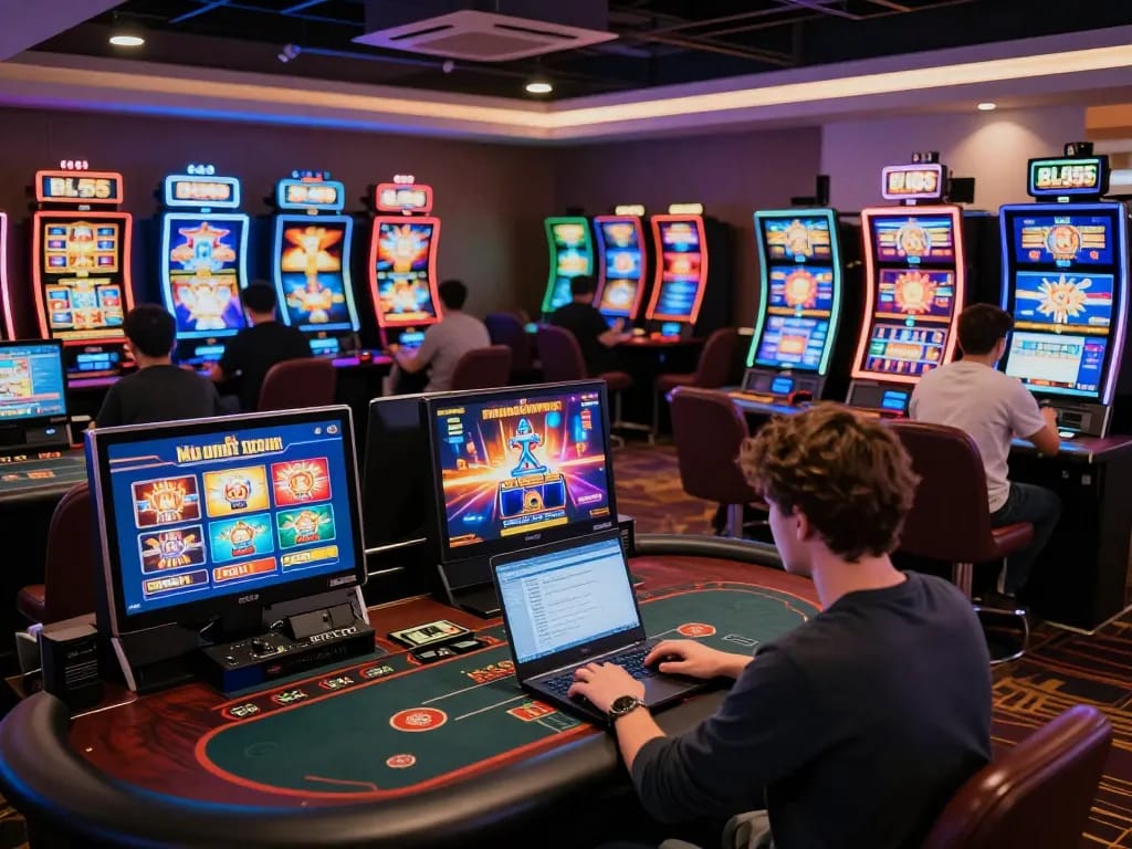 Players engaging with games at BL555 online casino, showcasing dynamic gambling experiences.