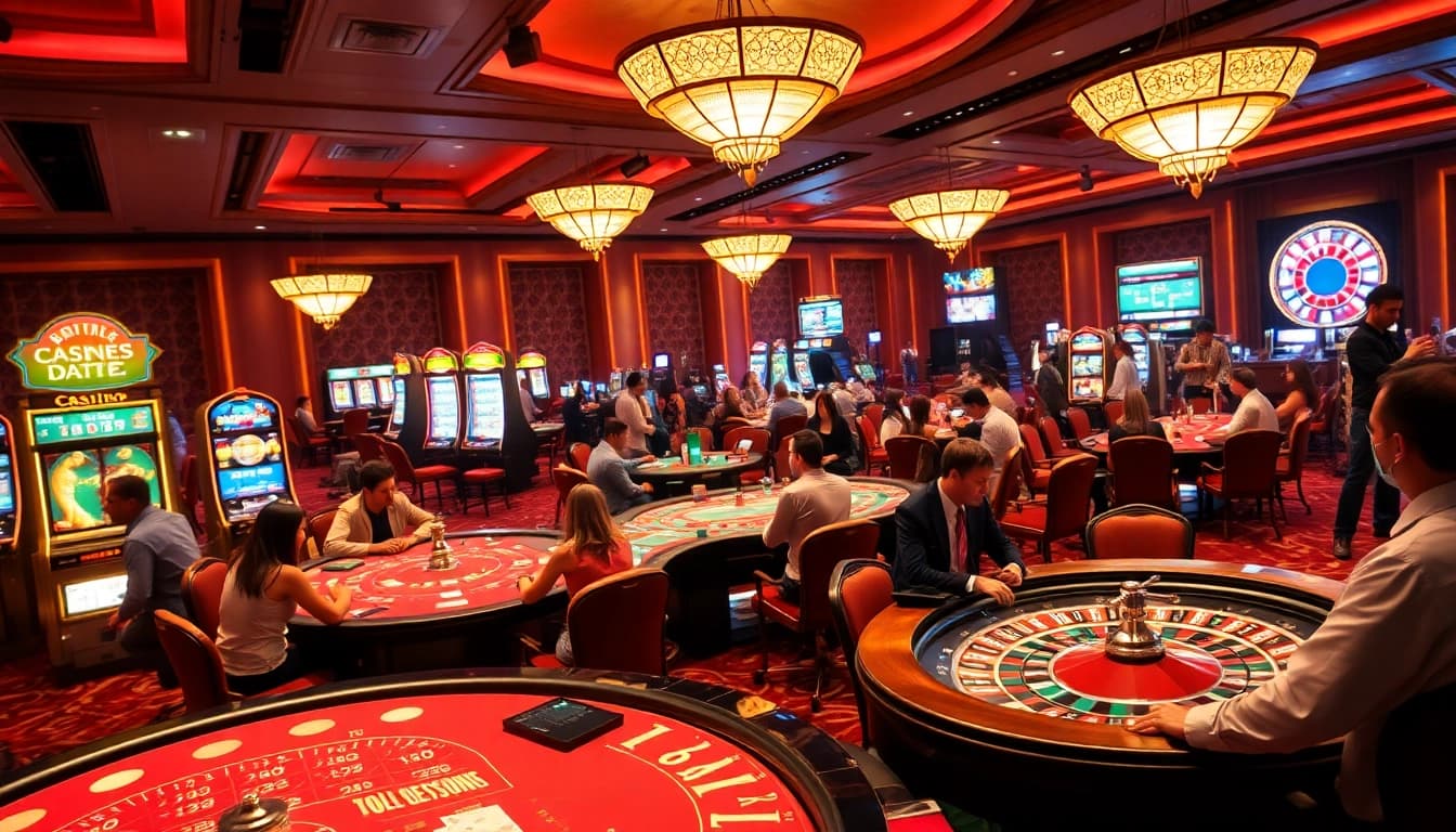 Experience the thrill of gambling at luongsontv with engaging poker tables and vibrant casino visuals.