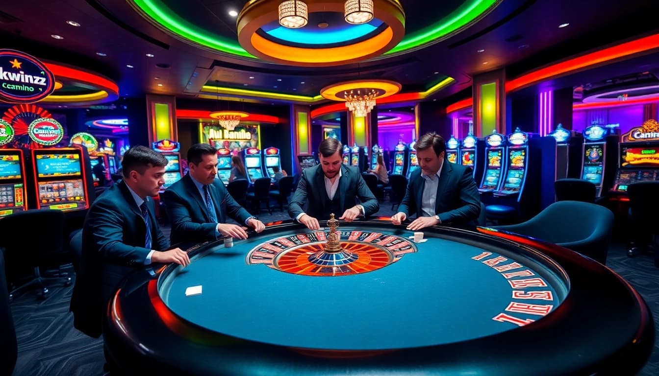 Experience thrilling gameplay at https://kkwinzz.com/ with poker tables, roulette games, and slot machines in action.