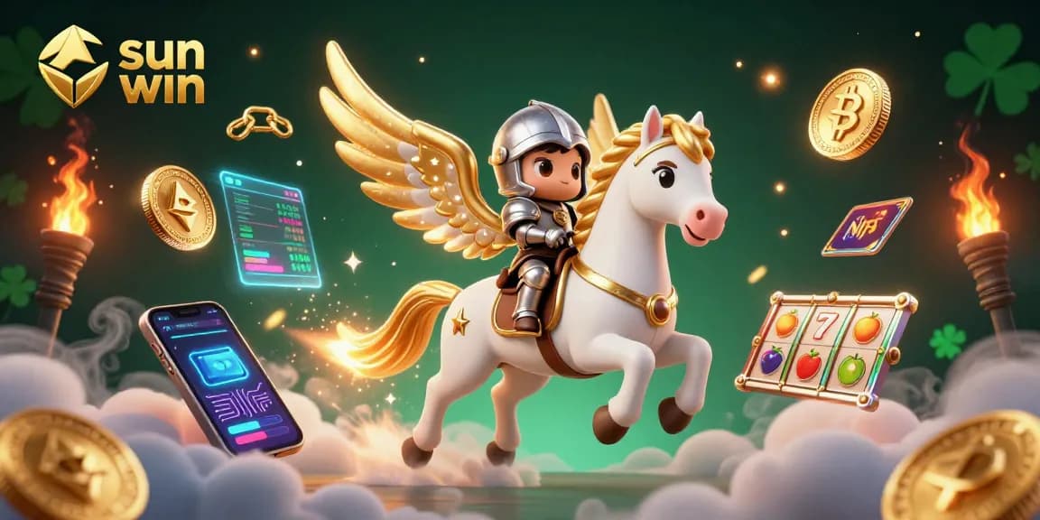 Experience the thrill of sun win with a knight and celestial horse in a vibrant gaming cosmos.
