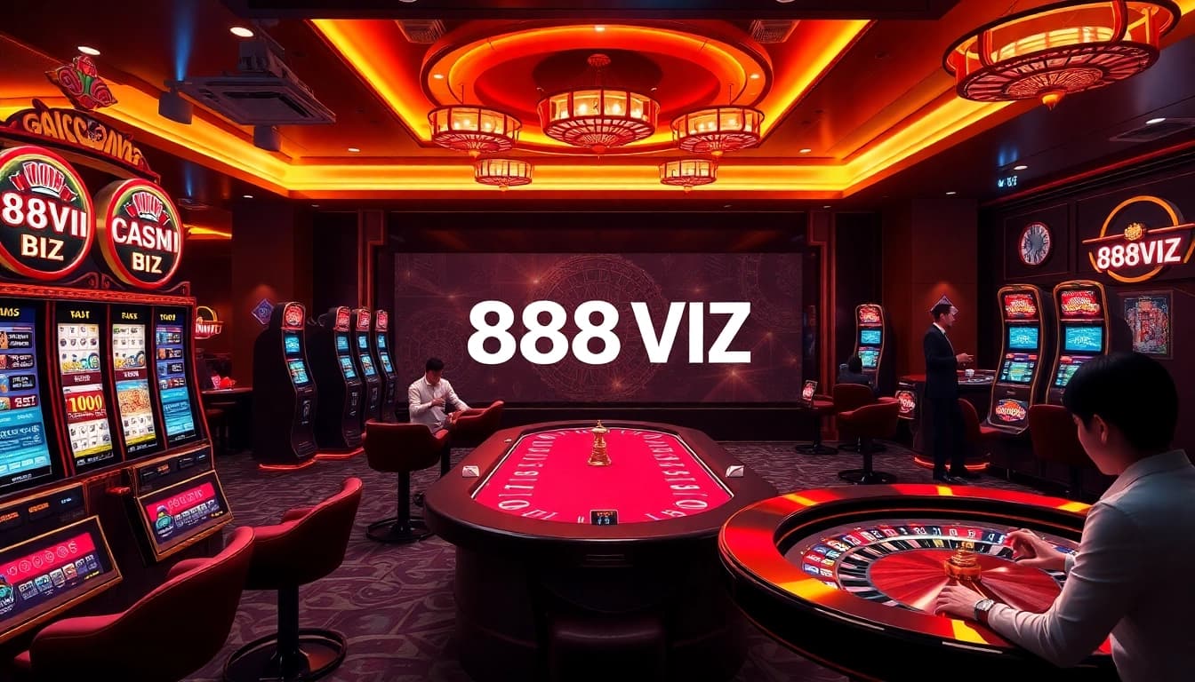 Experience the luxurious excitement of online gambling at 888VI BIZ with engaging casino visuals.
