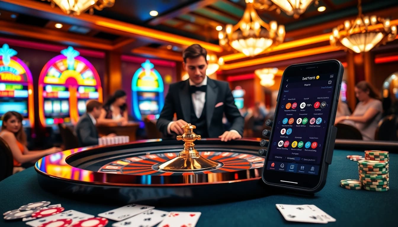 Join the excitement of bet789 at a luxurious casino roulette table with vibrant chips and cards.