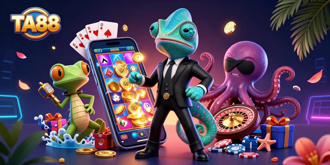 TA88 brings thrilling casino action with a sleek chameleon, high-tech gecko, and villainous octopus.