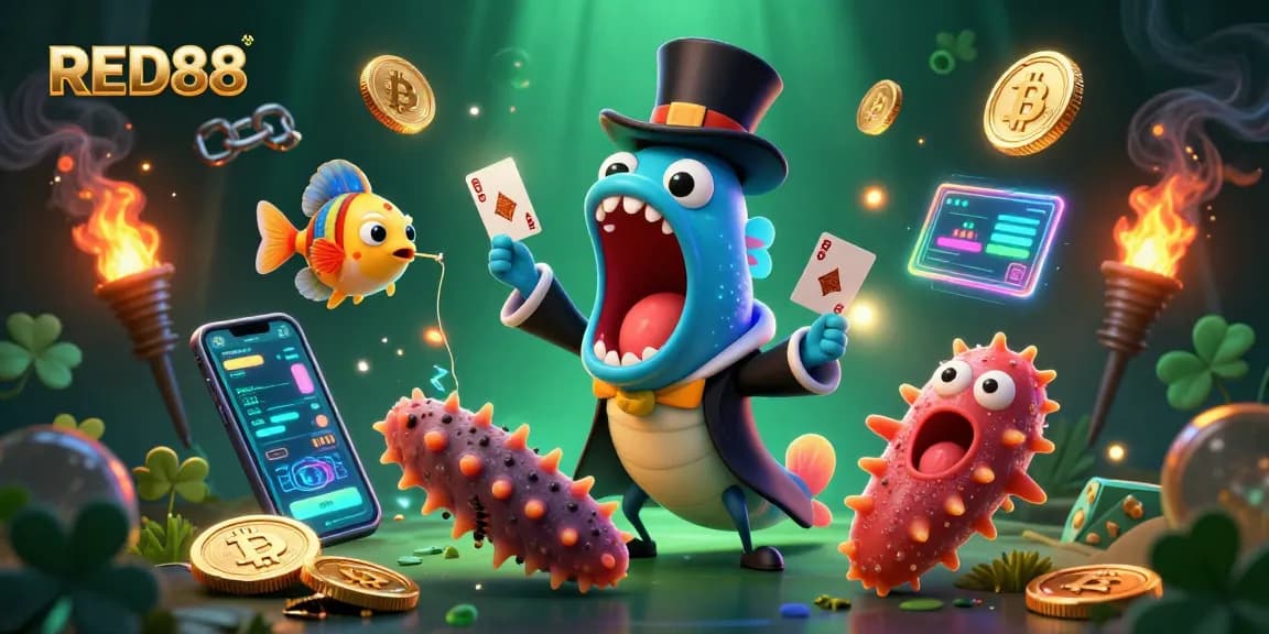 Engage with RED88's exciting card tricks in an immersive 3D casino world.