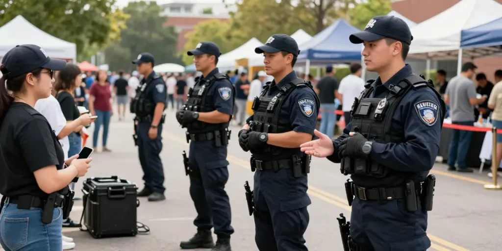 Security Company providing professional local services at community event.
