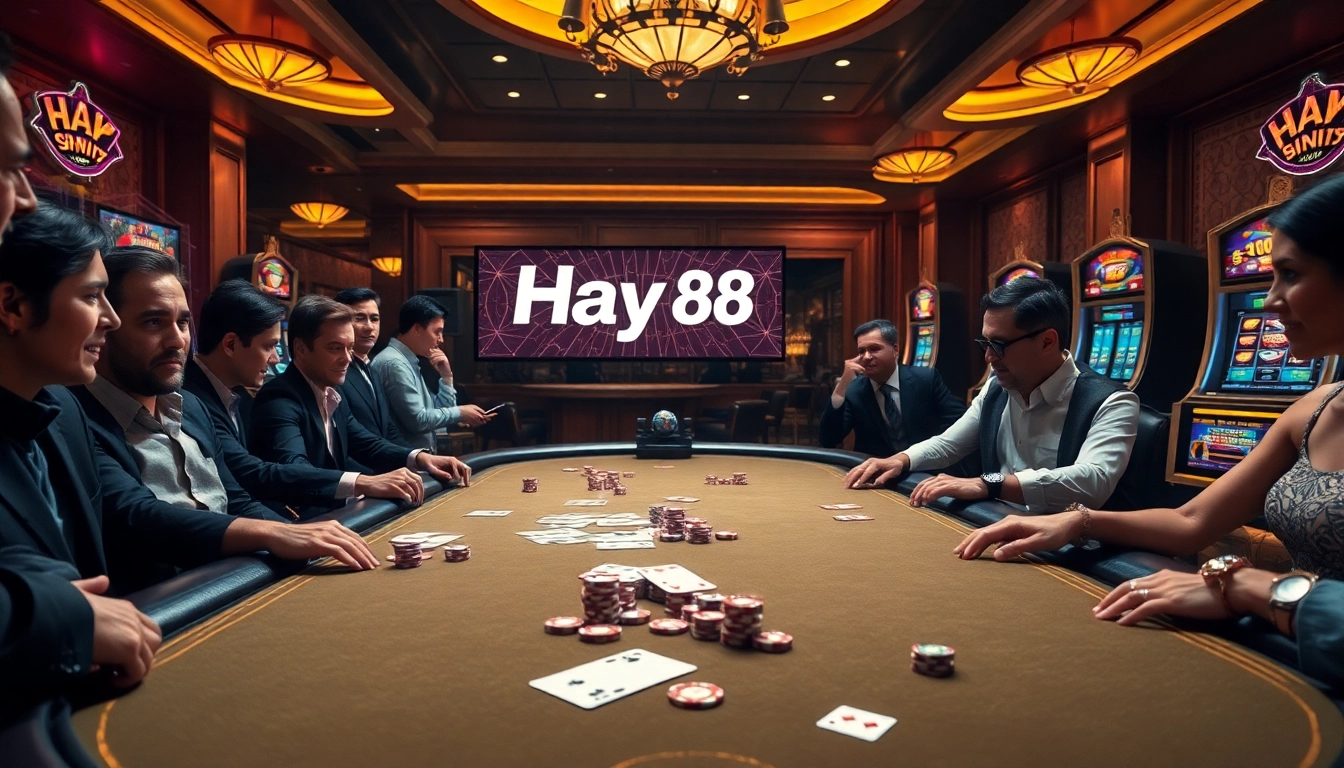 Elevate your odds with Hay 88 as players engage at a vibrant casino table.