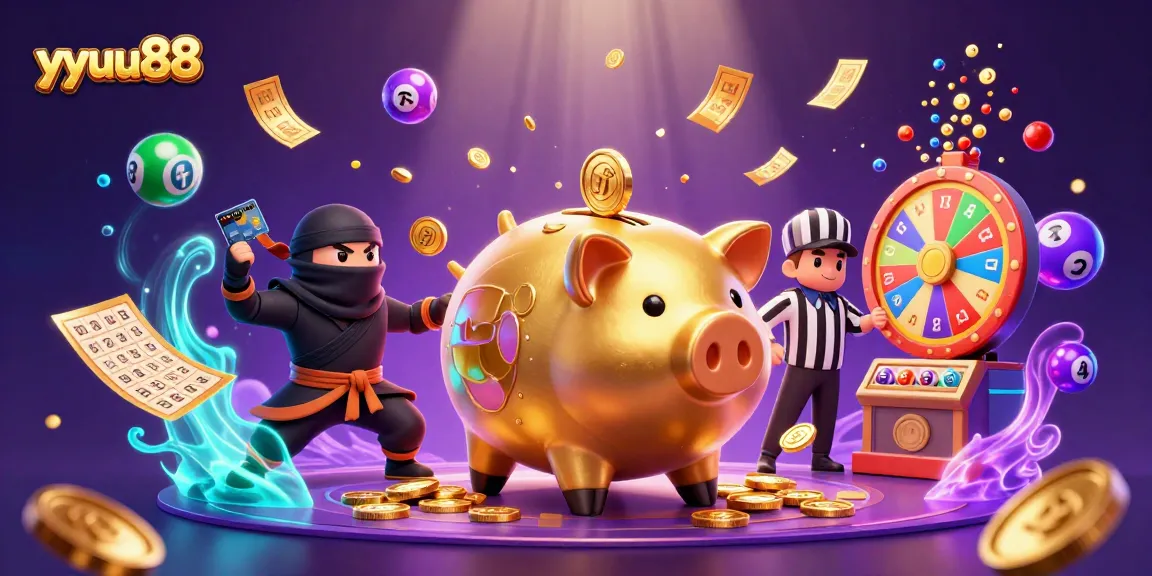 Experience the thrill of winning with Yyuu88's dynamic casino scene filled with vibrant gaming elements.
