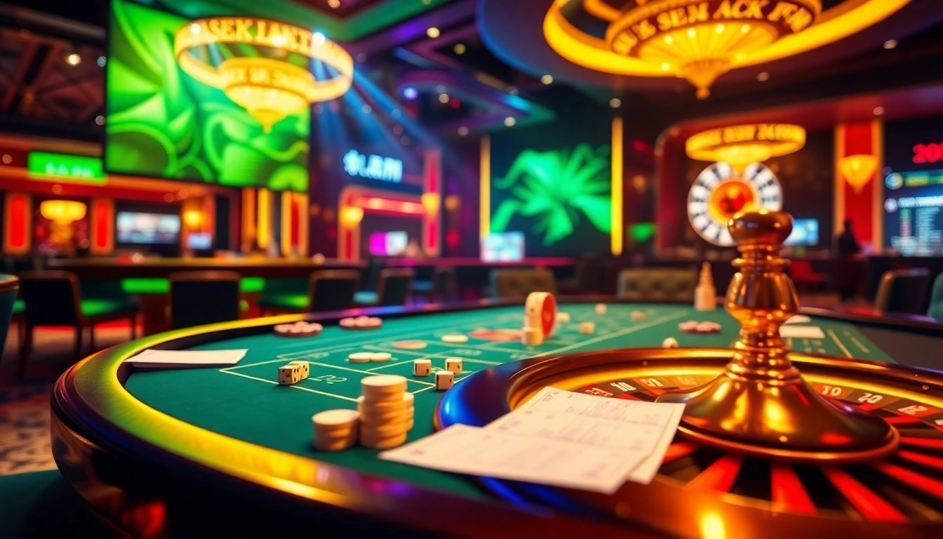 Experience the thrill of Tài Xỉu MD5 with a vibrant casino atmosphere and engaging betting elements.