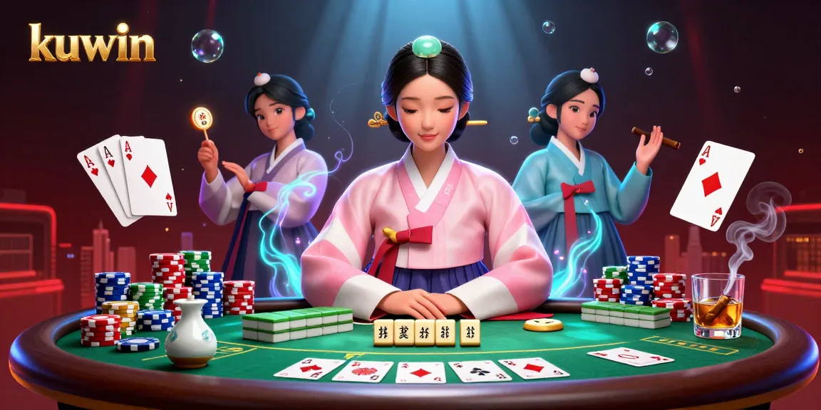 Kuwin invites gamers to explore dynamic poker settings with elegant Asian charm and vibrant gaming elements.