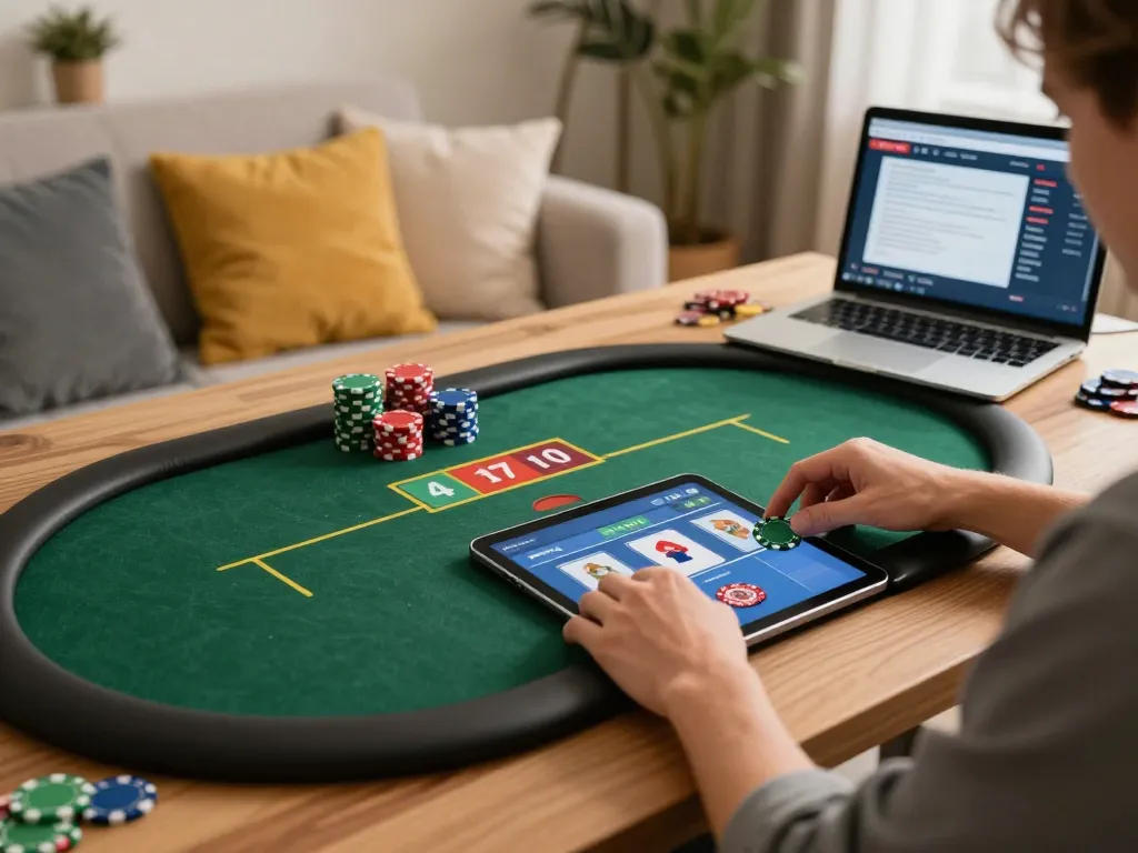 Engage in exciting KUWIN online poker gameplay from the comfort of home with strategic betting.
