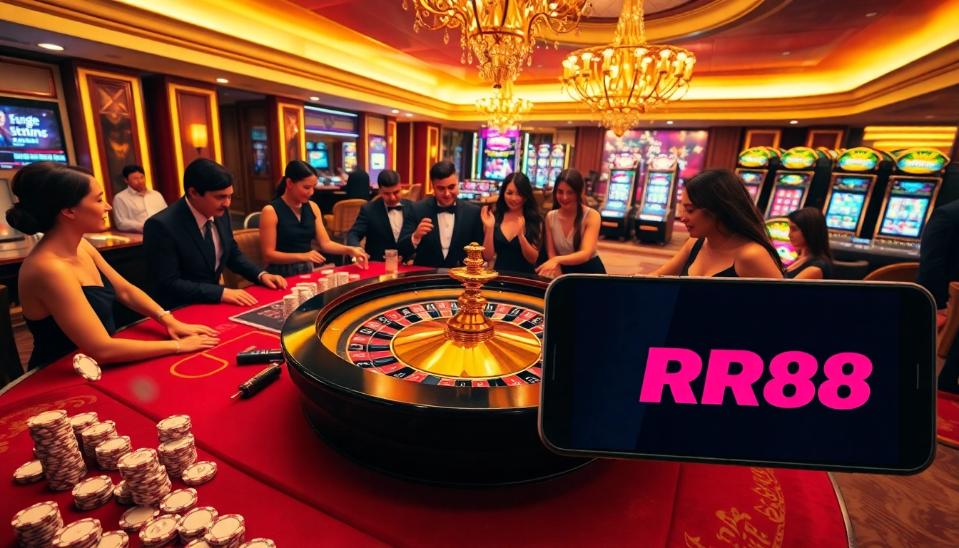 Players enjoying a thrilling roulette game at RR88, combining excitement and luxury.