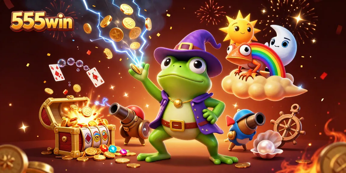 Engage in thrilling wins with 555win's vibrant casino action showcased in an ultra-detailed 3D illustration.