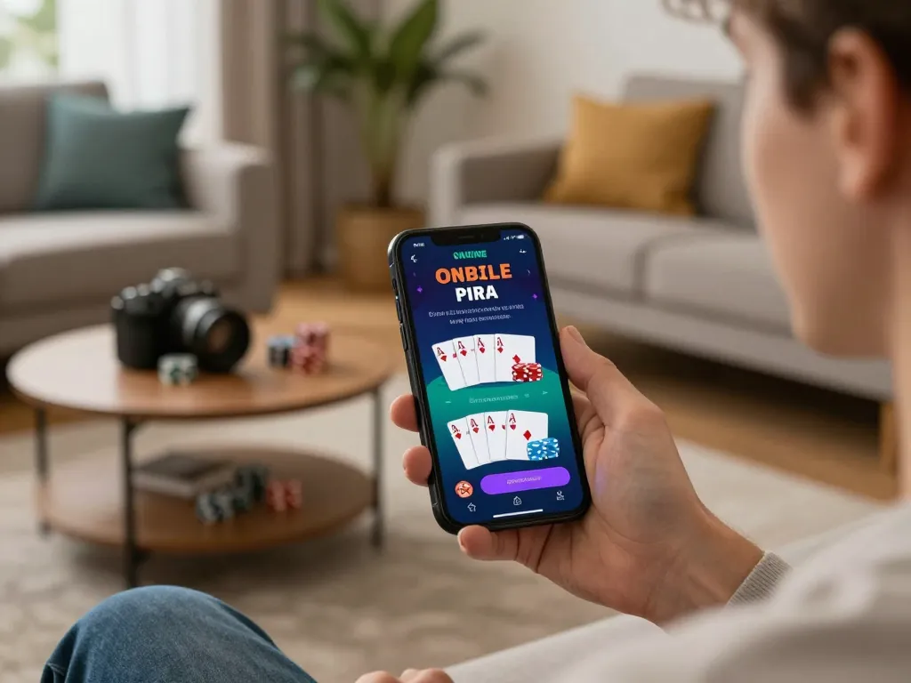 Player utilizing a smartphone for poker while managing a forgot password scenario in a cozy home, emphasizing security.