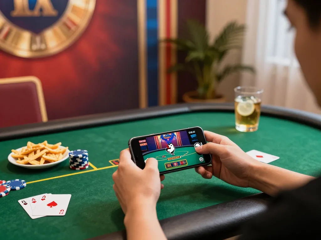 Engaging in Đá gà thomo mobile gaming, showcasing live betting and a vibrant atmosphere