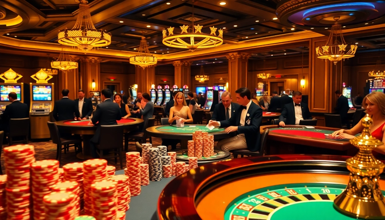 Casino gaming at Hit Club, showcasing poker chips, roulette wheel, and excited players.