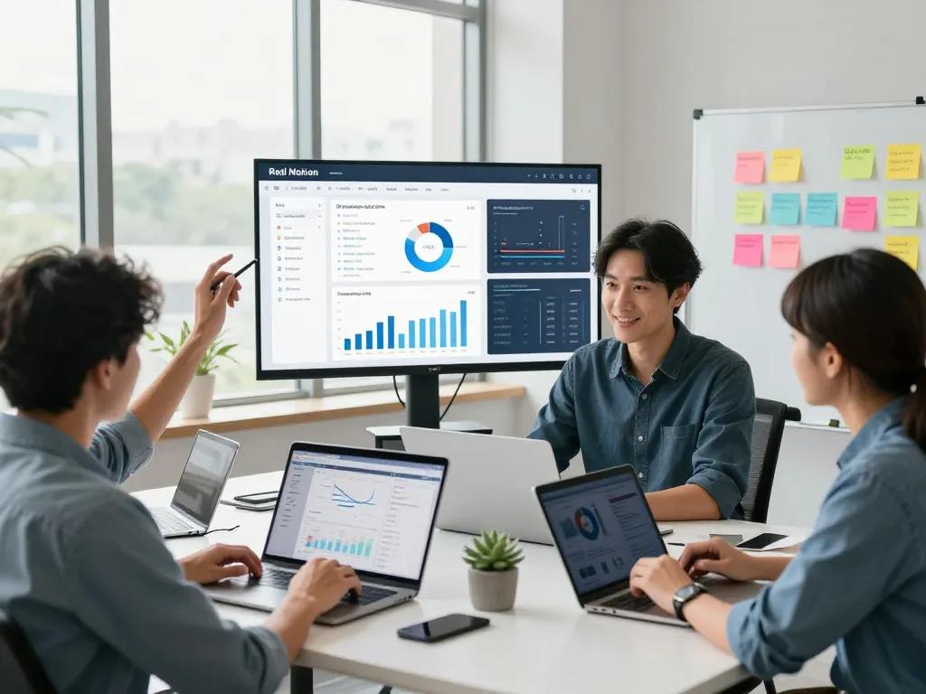 Collaborative workspace showcasing real-time data analytics on https://c168.date/ with diverse team members using modern technology.