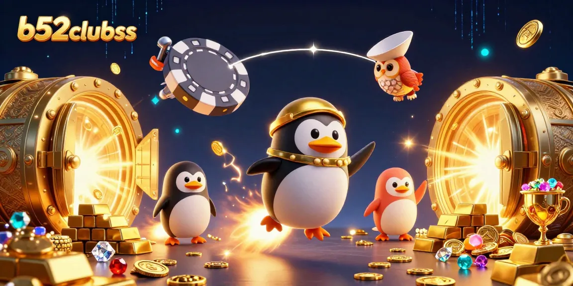 Experience thrilling wins at b52clubss where a golden penguin rockets past a casino chip!
