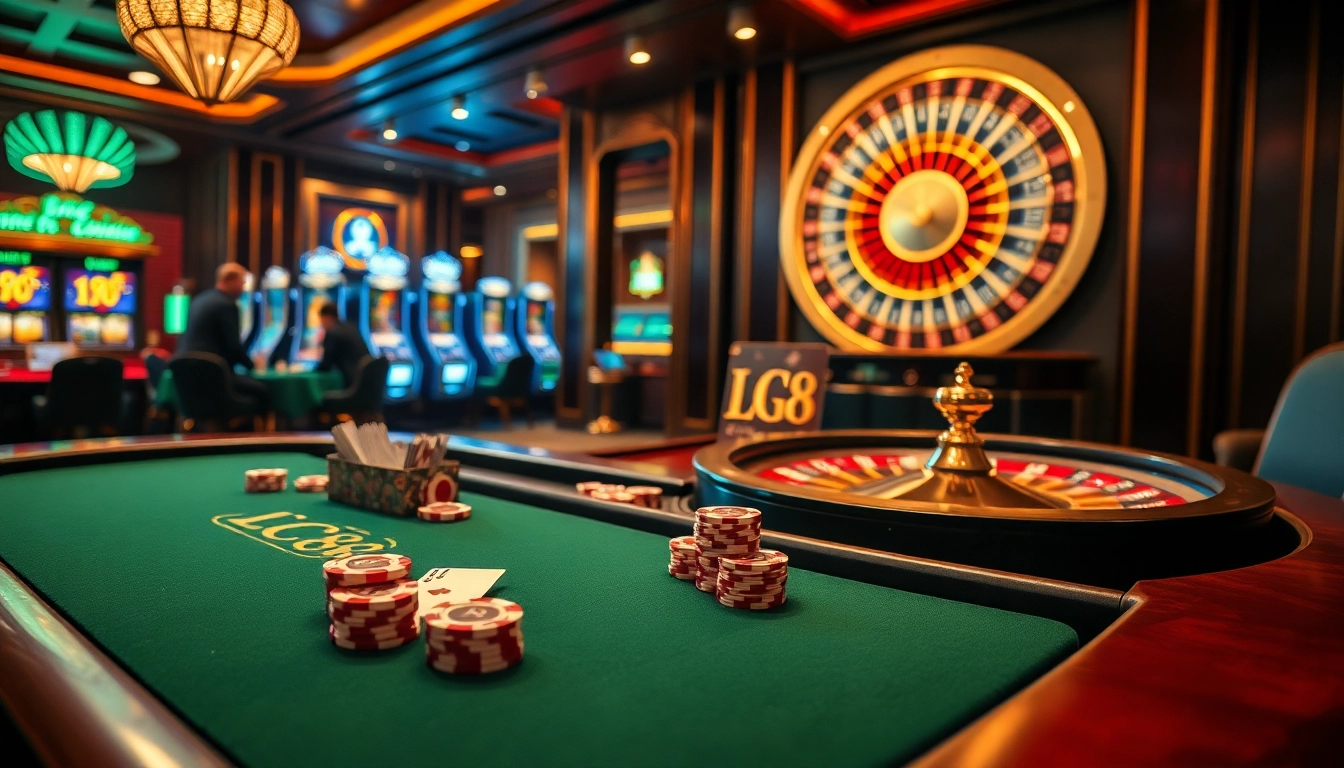 Experience the thrill at LC88 casino with engaging poker gameplay and vibrant slot machines.