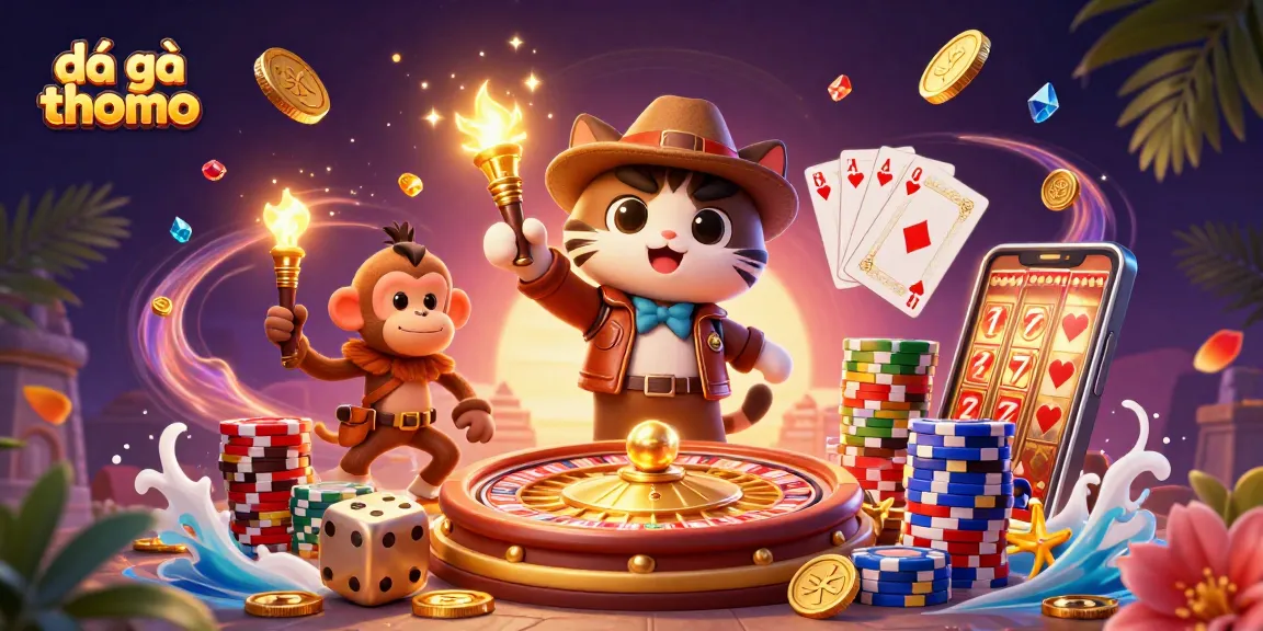 Experience breathtaking đá gà thomo action with vibrant characters exploring a chaotic casino temple.