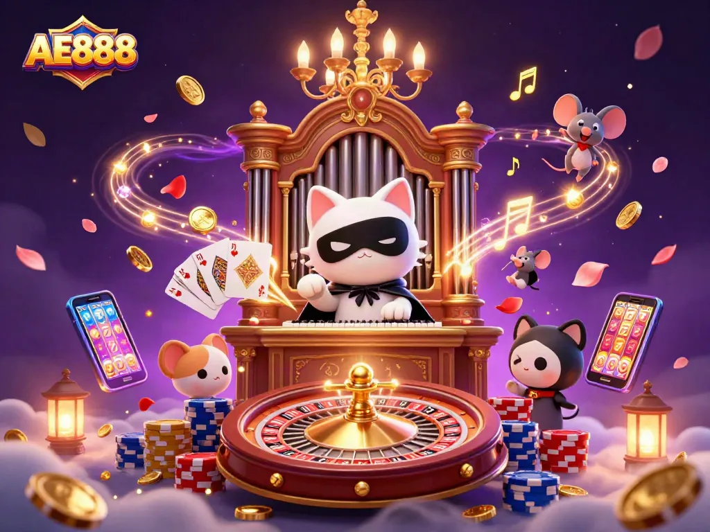Experience thrilling action at AE888, featuring a captivating casino scene with vibrant games and stunning visuals.