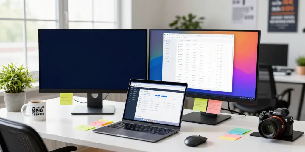 SEO specialist working on instant indexing strategies in a modern office setting.