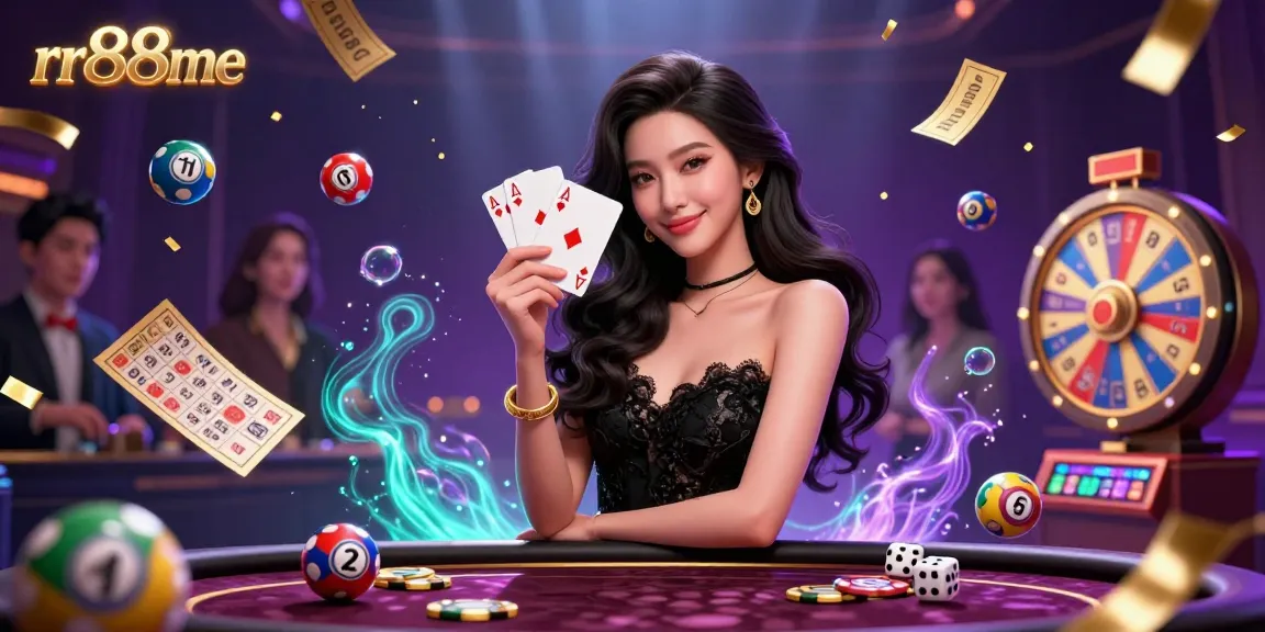 Experience thrilling gaming with rr88me's vibrant 3D casino atmosphere featuring a stylish poker scene.