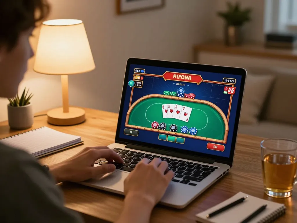 Engaging in online gaming on 789win đăng nhập with a cozy home setup and strategic notes nearby