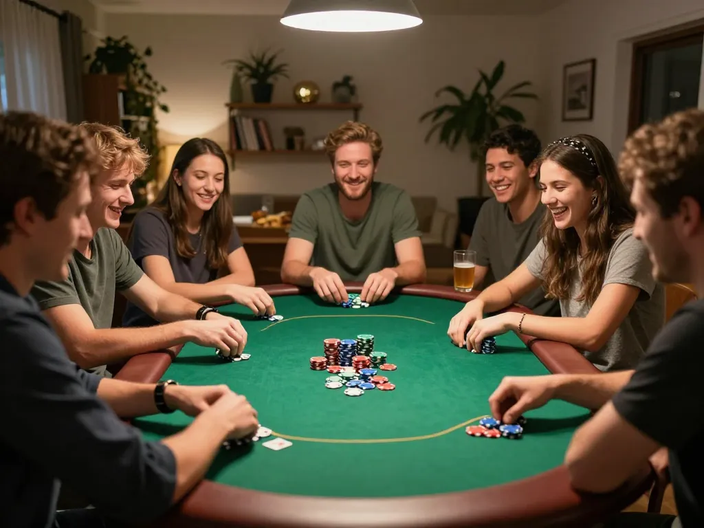 Engaging poker night with friends features hd88 poker chips and lively gameplay atmosphere