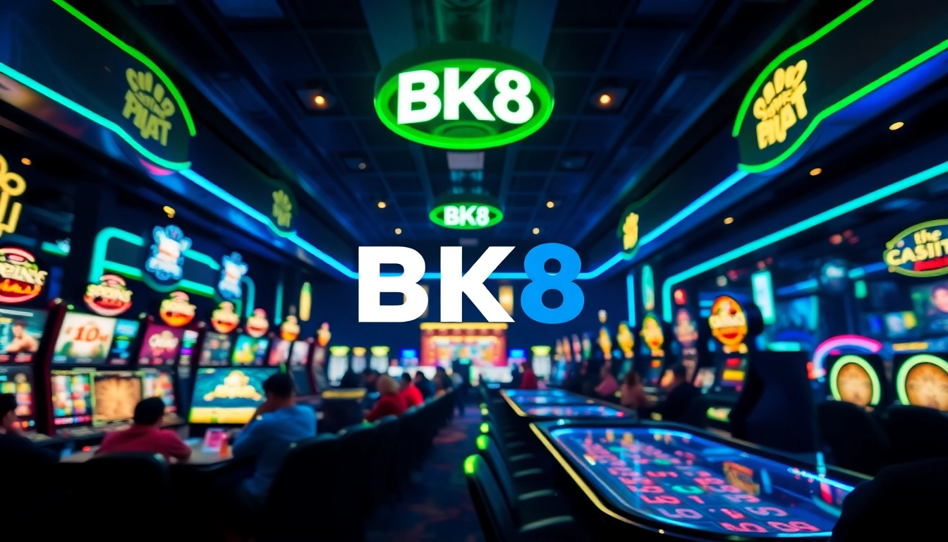 Engaging online gaming environment representing bk860s.com with neon accents and a vibrant atmosphere.