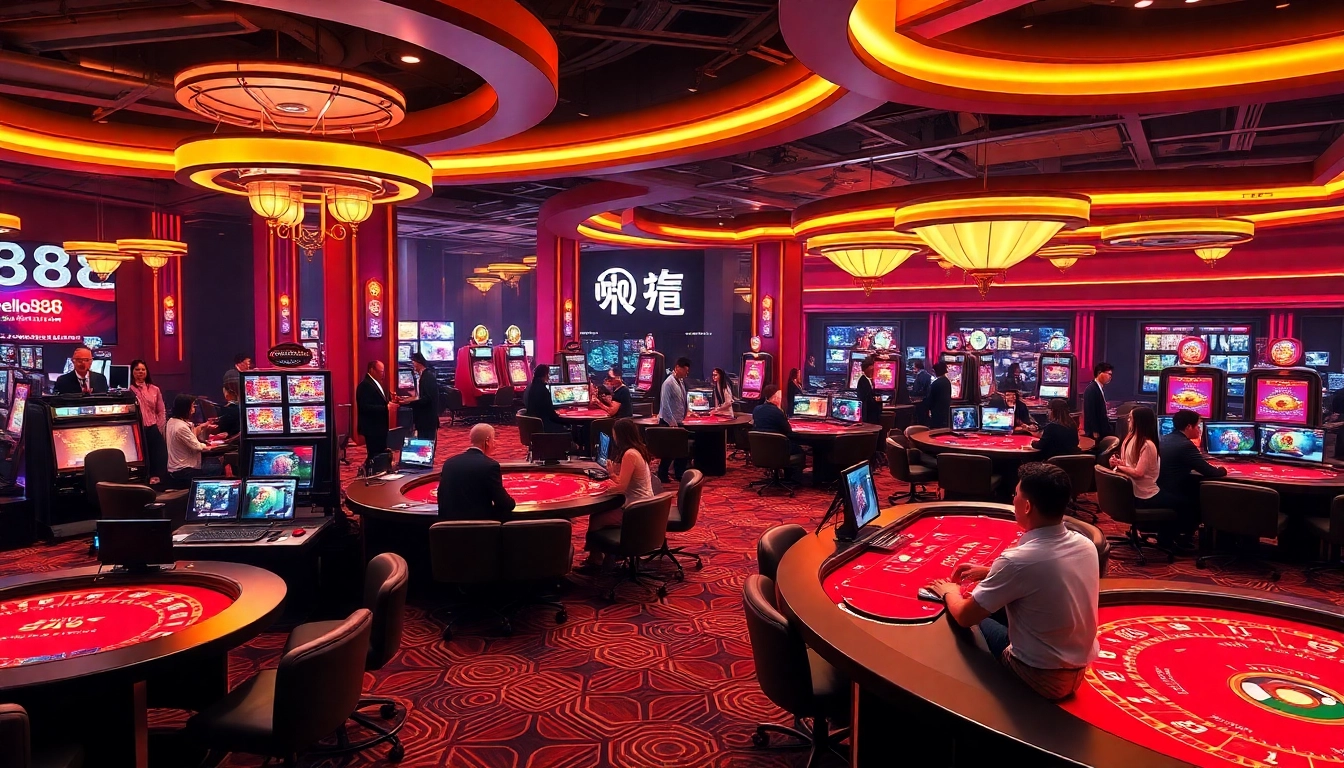 Exciting gameplay at hello88win.live, showcasing a vibrant online casino atmosphere with professional dealers and immersive gaming.
