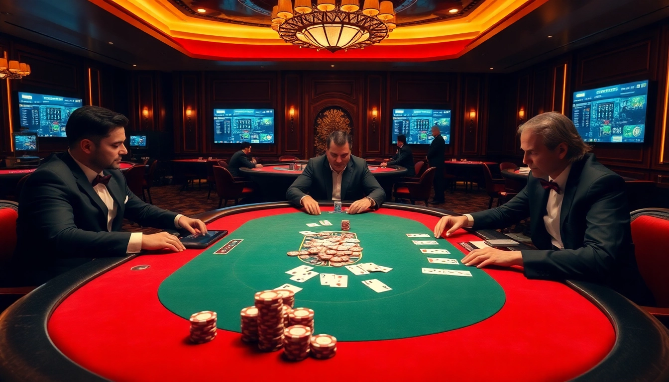 Strategic betting at the TR88 poker table, showcasing vibrant colors and intense gameplay.