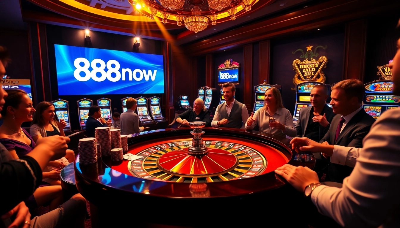 Experience the thrill at 888now Casino with vibrant roulette and poker action.