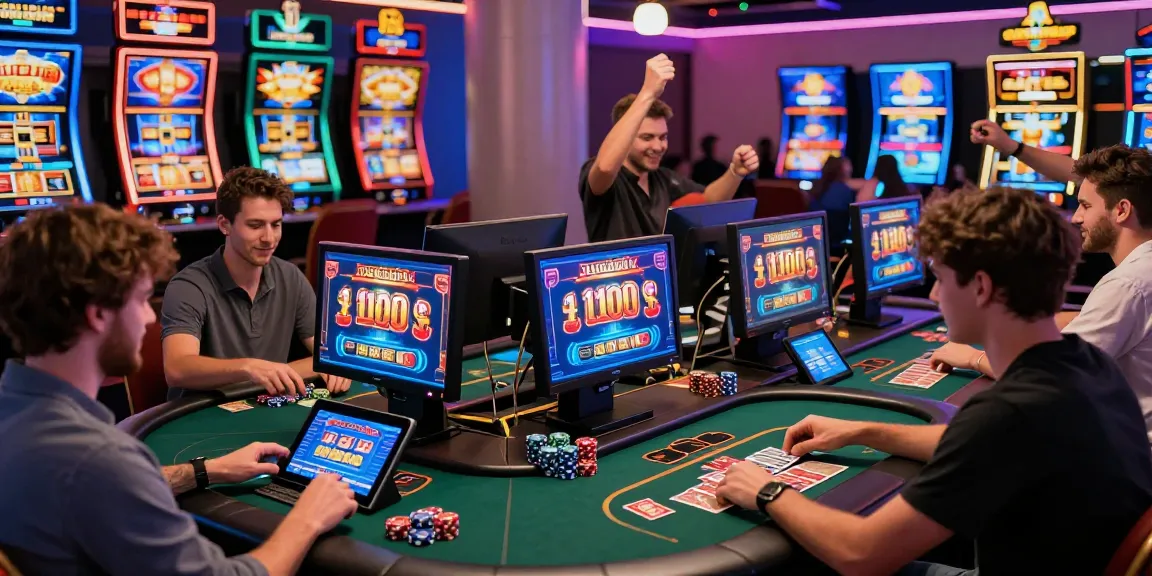 Engaging online casino scene at https://saintnicolasplace.co.uk featuring players enjoying games with vibrant graphics and an exciting atmosphere